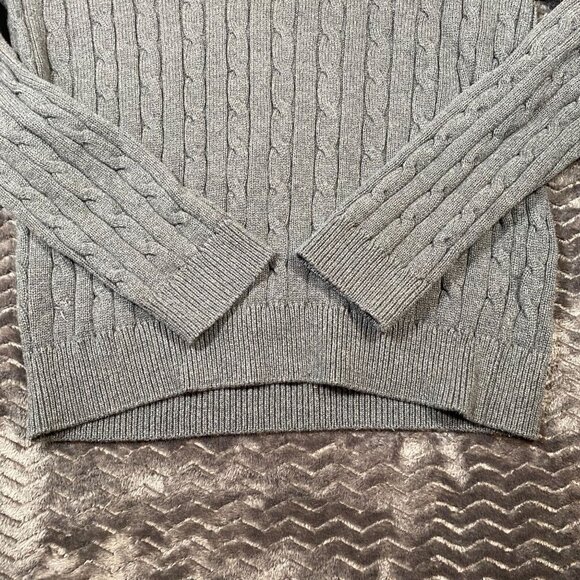 American Living Gray Cable Knit Shawl Collar Pullover Sweater Mens Size XL - Picture 2 of 8